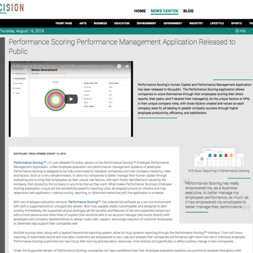 Press Release on Performance Scoring: The Employee Performance Management Application