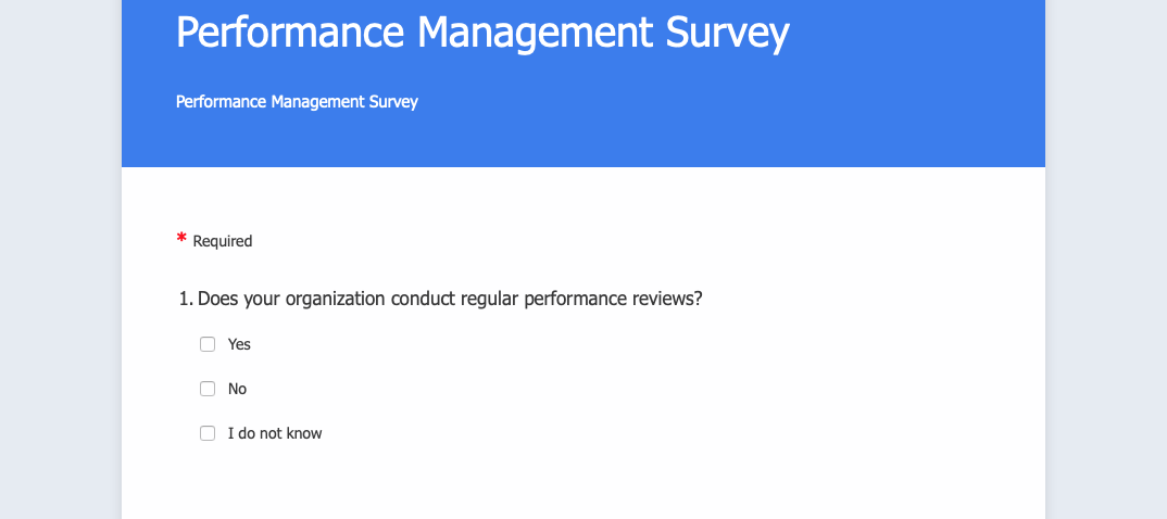 Performance Management System Survey