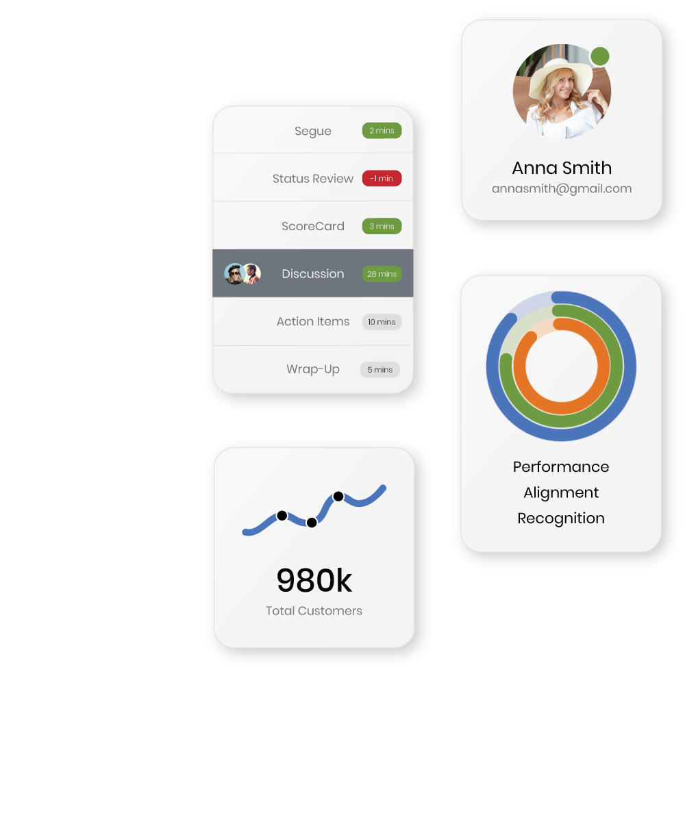 Run decisive, AI‑powered meetings that align<br />
people, projects, and priorities, in one place.