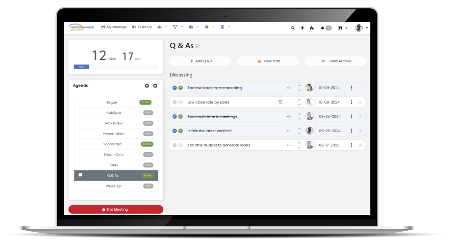 Discussion Topics in Meetings