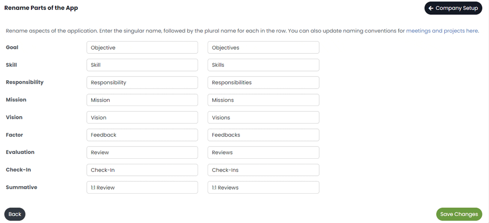 Rename Feedback to whatever you want