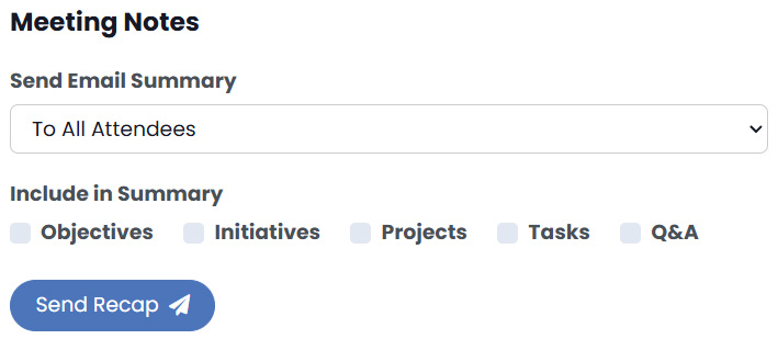 Send Automated Meeting Recap Notes