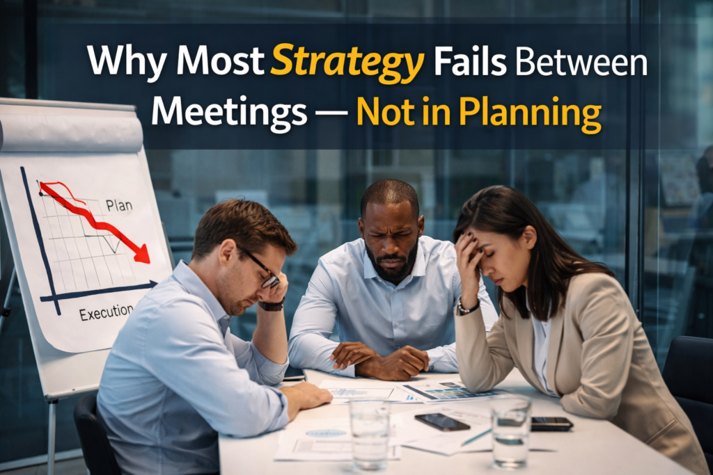 Strategy execution breaking down between meetings as leaders review declining performance data