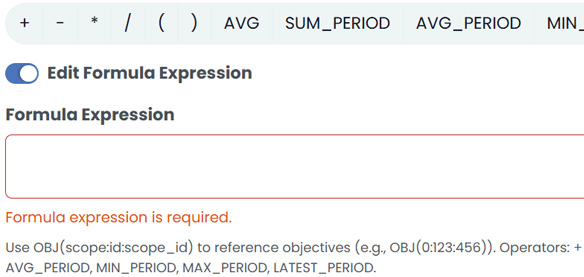 Performance Scoring Formula Expression Editor