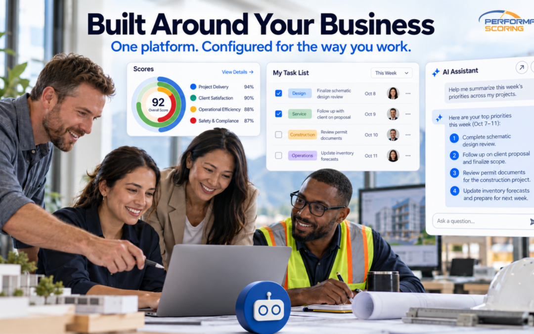 Professionals from different industries using a configurable business performance platform built around their workflows and priorities.